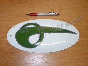 Enamel Logo MZ 30x14,5 cm - green