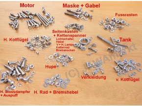 Alle Schrauben Jawa 350/360 - POLIERTE EDELSTAHL