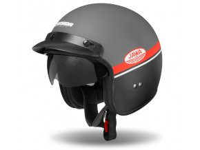 Helm Jawa Cassida grau/rot - Grosse L