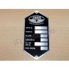 Serial number plate Jawa 360/559/Calif. - german lang.