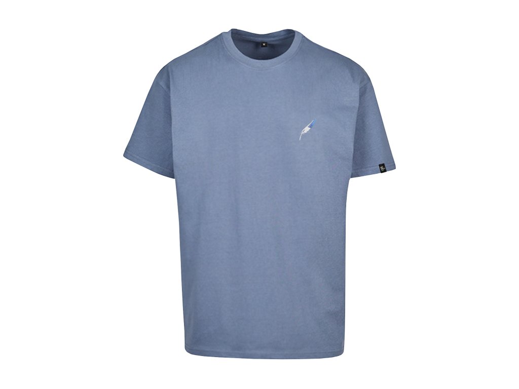 Triko oversize FEATHER modra FRONT