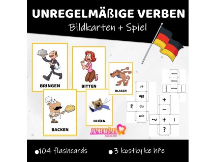 unregelmaßige verben bildkarten flashcards spiel nemcina