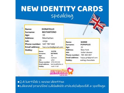 new identity cards speaking anglictina