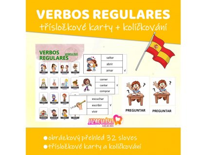 verbos regulares trislozkove karty kolickovani