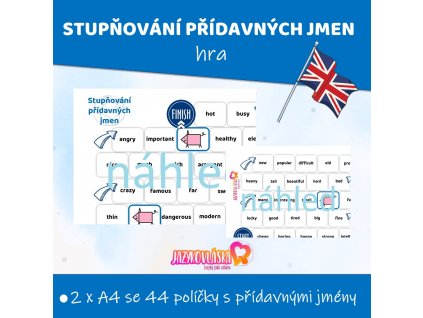 stupnovani pridavnych jmen deskova hra anglictina