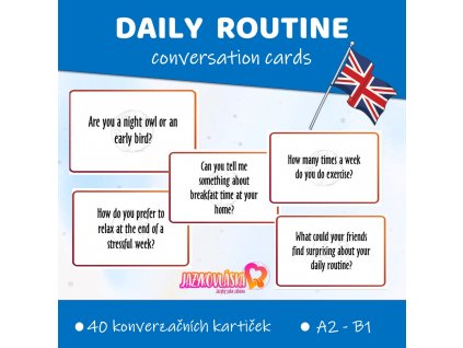 daily routine conversation cards anglicka konverzace