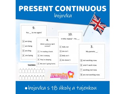 present continuous bojovka pritomny cast prubehovy