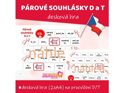 parove souhlasky d t deskova hra