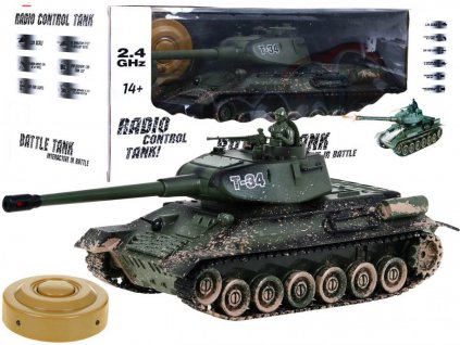 RC tank T-34 kamufláž 1:28 2.4 GHZ infra