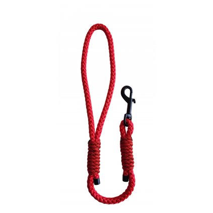 Poutkové vodítko pro psy - červené - lano - 55cm - JDEME VENČIT.cz