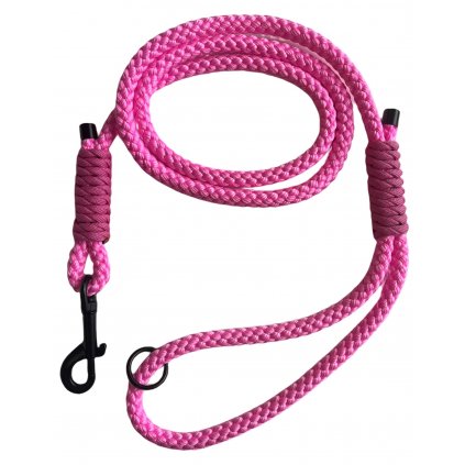 Růžové klasické vodítko pro psy - vodítko pro psy, lanové vodítko, dlouhé vodítko 1.3 - 2m, vodítko pro malé, střední a velké psy, vodítko z horolezeckého lana