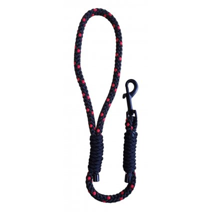 Poutkové vodítko pro psy - černo-červené- lano - 55cm - JDEME VENČIT.cz