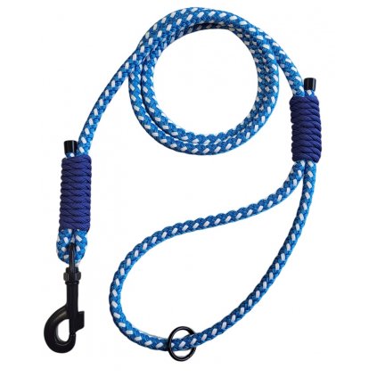 modro bílé prémiové vodítko z lana, vodítko pro psy, lanové vodítko, dlouhé vodítko 1.3 - 2m, vodítko pro malé, střední a velké psy, vodítko z horolezeckého lana