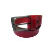 Červený opaek, opasek z hovězí kůže, kožený opasek, opasek unisex