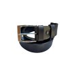 Černý opasek z pravé hovězí kůže