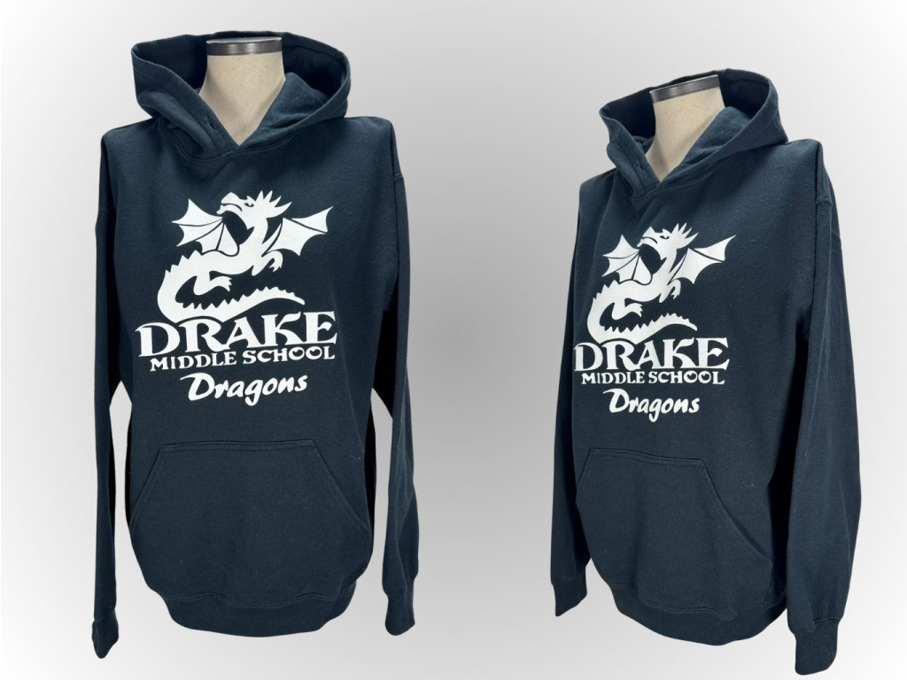 Dámská Univerzitní mikina / College Hoodie - Drake Middle School, černá, M