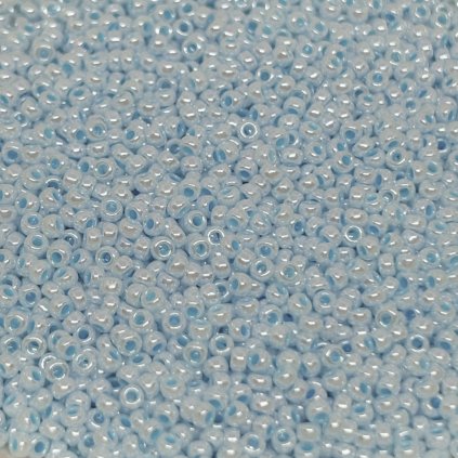 Miyuki Round 11/0 Aqua Lined White Pearl 0430