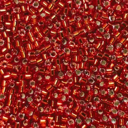 Miyuki Delica 11/0 Silverlined Flame Red DB0043