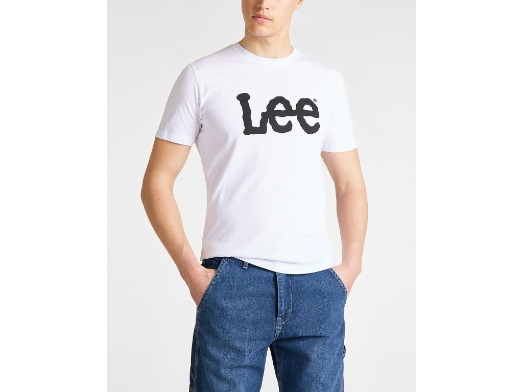 Pánské triko LEE L65QAI12 WOBBLY LOGO TEE WHITE  Tričko zdarma při nákupu nad 3000,-!