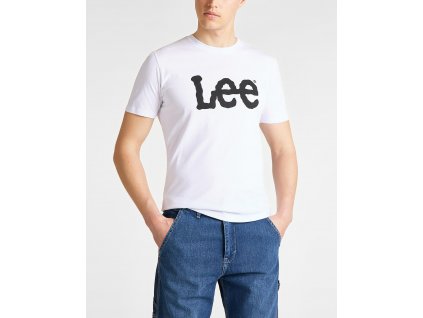 Pánské triko LEE L65QAI12 WOBBLY LOGO TEE WHITE velikost XXL