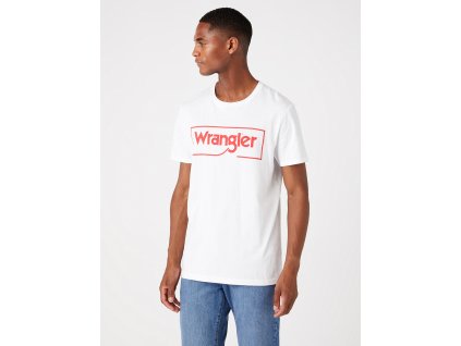 Pánské tričko WRANGLER W7H3D3989 FRAME LOGO TEE WHITE velikost XL