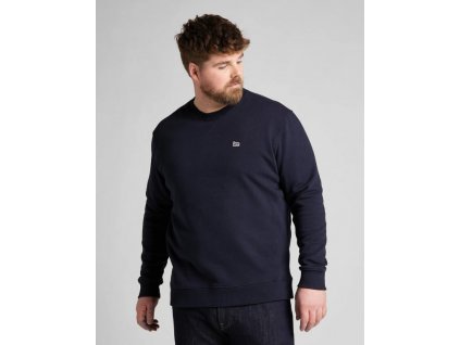 Pánská mikina LEE L81ITJMA PLAIN CREW SWS MIDNIGHT NAVY velikost XXXXL