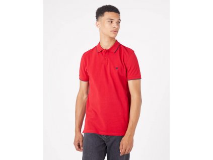 Pánské tričko WRANGLER W7BHK4X47 POLO SHIRT RED velikost XXXXL