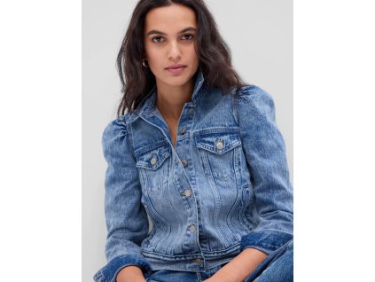 44158 gap damska dzinova bunda s nabiranymi rukavy 635618 00 velikost xxl