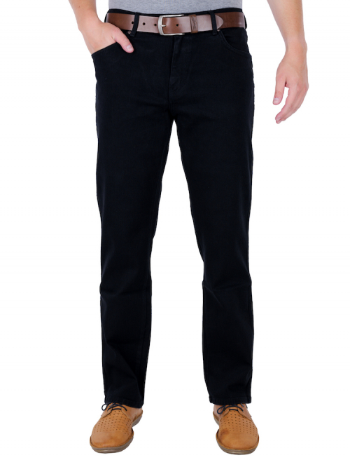Pánské jeans WRANGLER W12109004 TEXAS STRETCH BLACK OVERDYE Velikost: 31/30