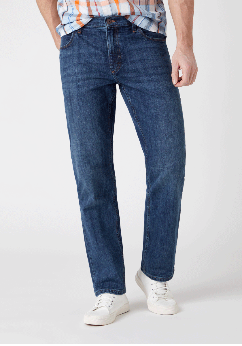 Pánské rifle WRANGLER W10TM632F STRAIGHT AUTHENTIC BLUE Velikost: 34/34