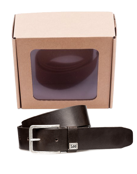 Opasek LEE LA035324 SMALL LOGO BELT DARK BROWN Velikost: 85 cm