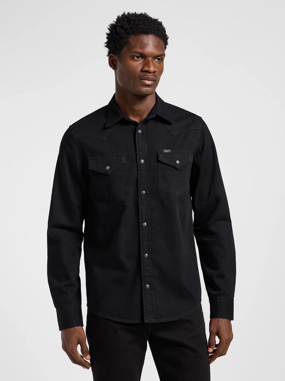 Pánská košile LEE REGULAR WESTERN SHIRT BLACK 112363913 Velikost: S