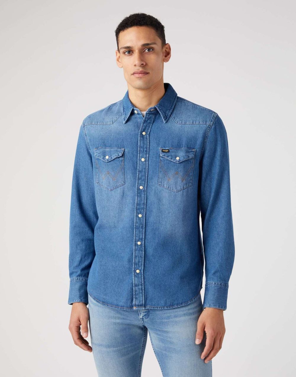 Pánská košile WRANGLER 27MW ICON MID STONE 112341913 Velikost: 3XL