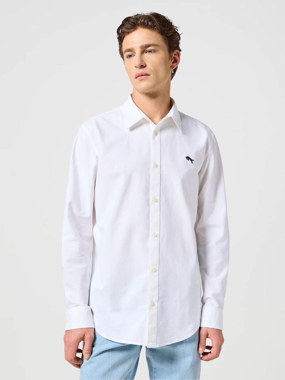 Pánská košile WRANGLER LS SHIRT WHITE OXFORD 112350485 Velikost: S