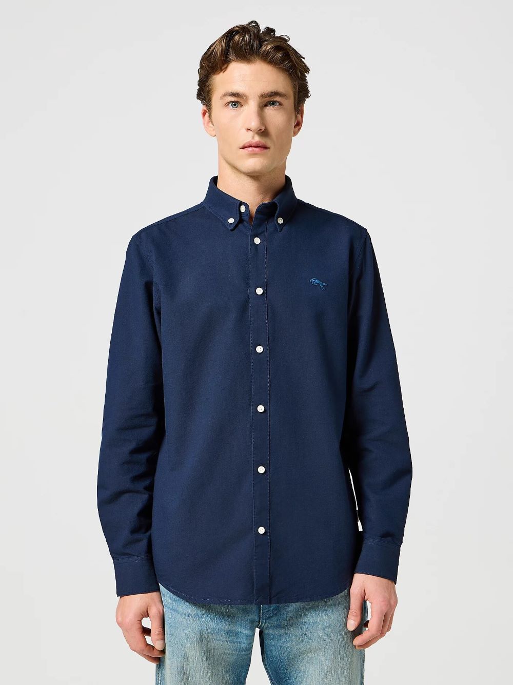 Pánská košile WRANGLER OXFORD SHIRT DARK NAVY 112357241 Velikost: S