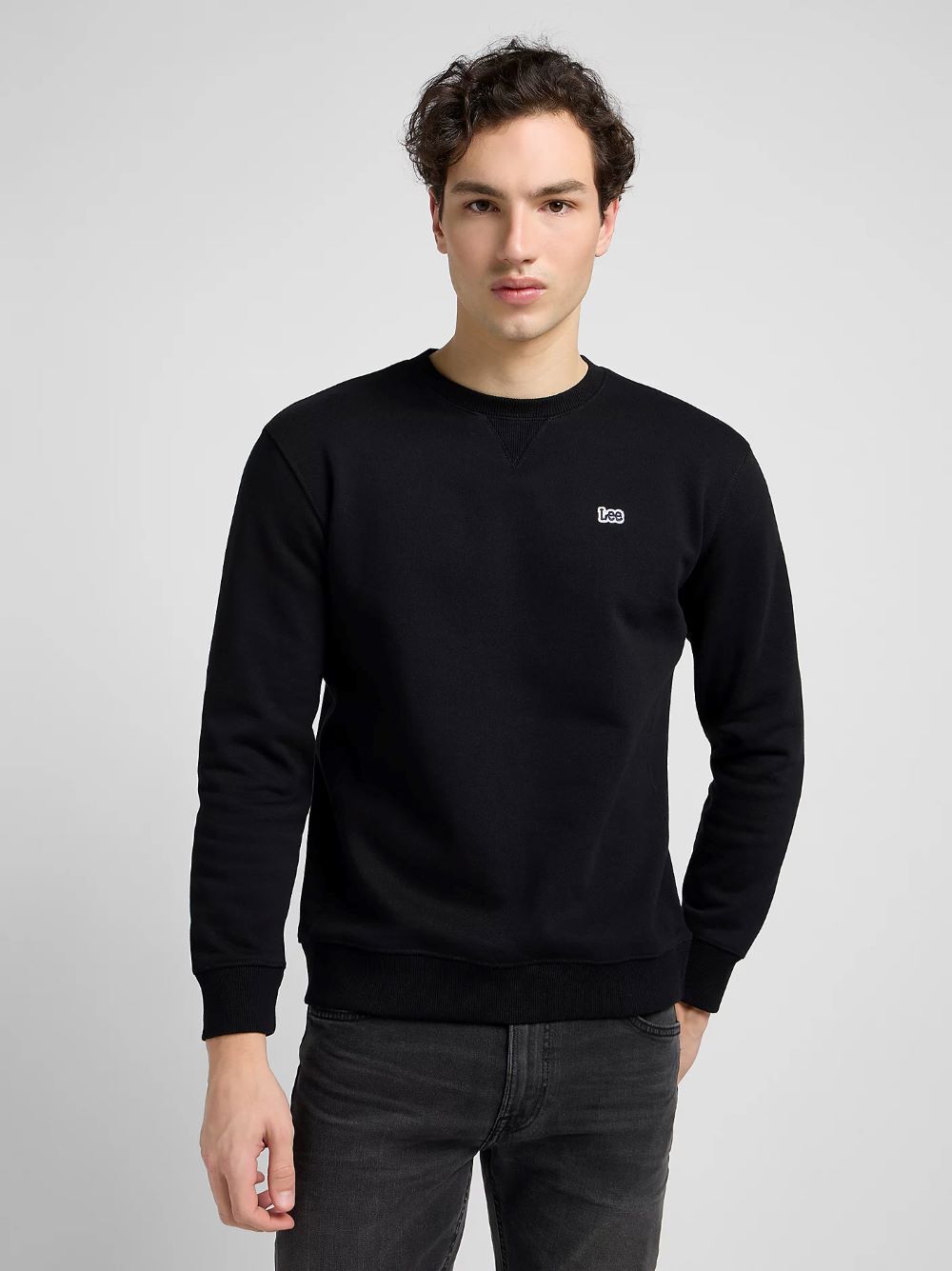 Pánská mikina LEE PATCH CREW SWS BLACK 112121791 Velikost: S