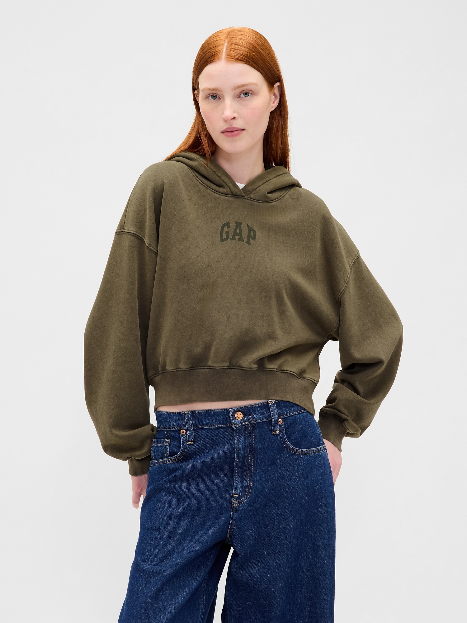 GAP Dámská Mikina s kapucí Logo Cropped 841725-13 Velikost: XS