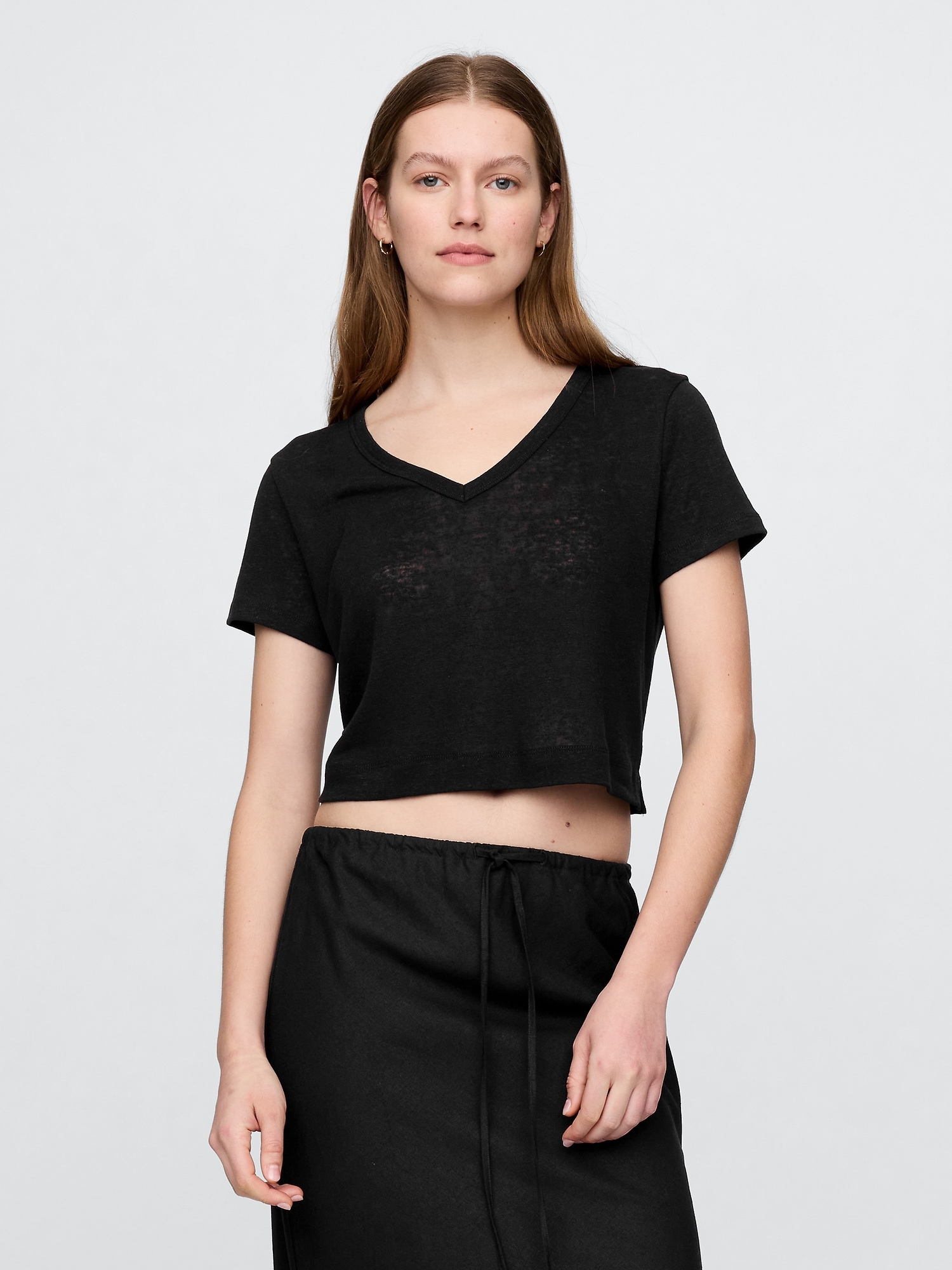 GAP Dámské Lněné crop tričko 778373-05 Velikost: XS