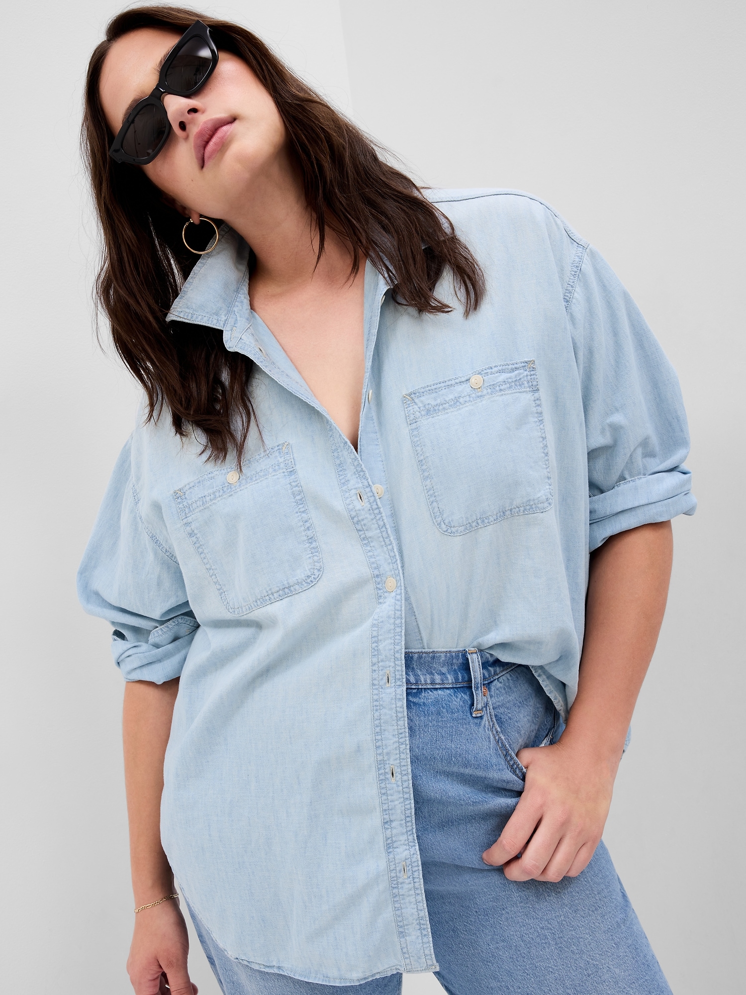 GAP Dámská Chambray oversize košile Big Shirt 797179-00 Velikost: M