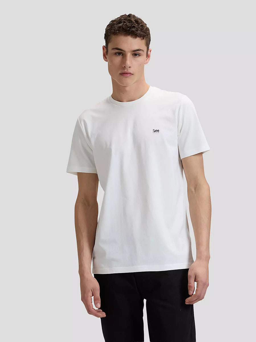 Pánské tričko LEE SS PATCH LOGO TEE WHITE 112376605 Velikost: S