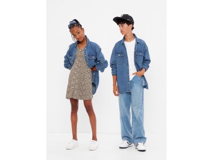 45403 gap chlapecke detska dzinova oversize kosile unisex 453159 00 velikost 10