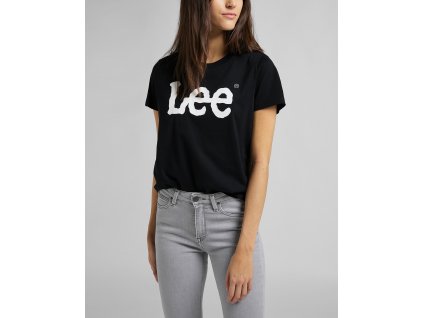 Dámske tričko LEE L42UER01 LOGO TEE BLACK veľkosť XS