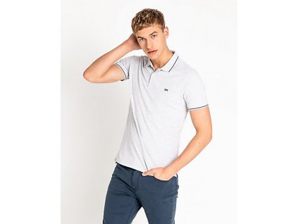 Pánske polo tričko LEE L61ARL03 PIQUE POLO SHARP GREY MELE veľkosť XXXXL