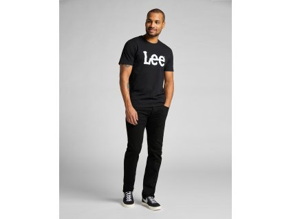 Pánske tričko LEE L65QAI01 WOBBLY LOGO TEE BLACK veľkosť XXL
