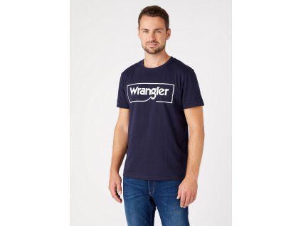 Pánske tričko WRANGLER W7H3D3114 FRAME LOGO TEE NAVY veľkosť XXL