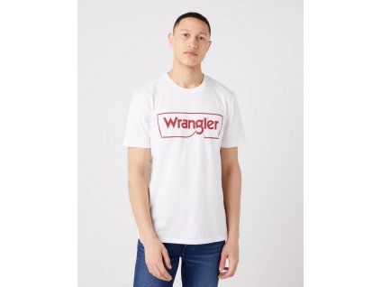 Pánske tričko WRANGLER W70JD3989 FRAME LOGO TEE WHITE veľkosť XXXXL