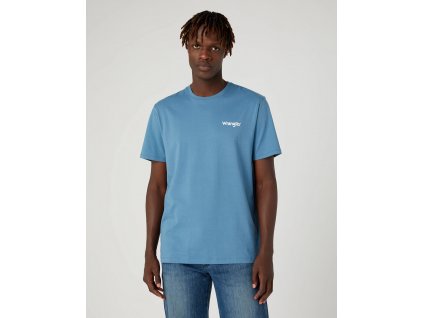 Dvojbalenie pánskeho trička WRANGLER W7BZFQ84Z SIGN OFF TEE CAPTAINS BLUE veľkosť XXXXL