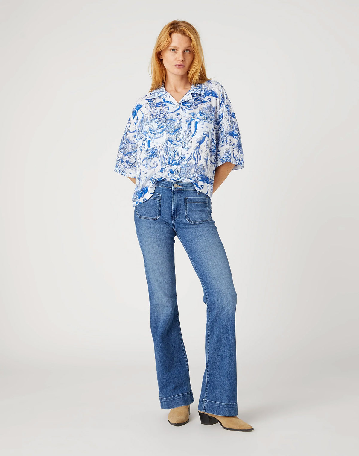 Wrangler dámske džínsové nohavice Flare