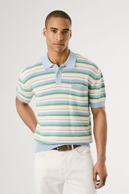 Pánský svetr PRESTON STRIPES (Barva modrá, Velikost XXL)