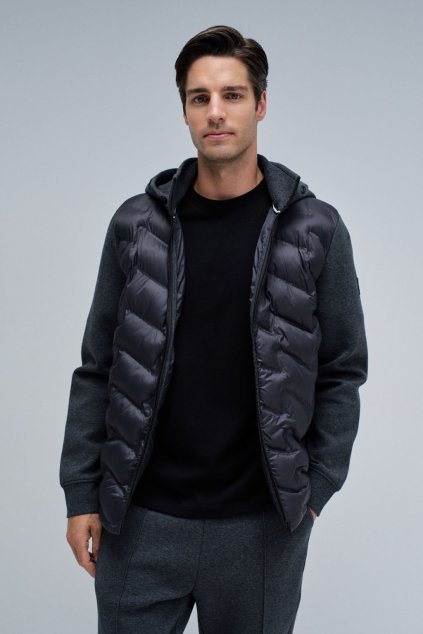 Pánská mikina ZIP-THRU PADDED JUMPER W/HOODIE (Barva modrá, Velikost XXL)